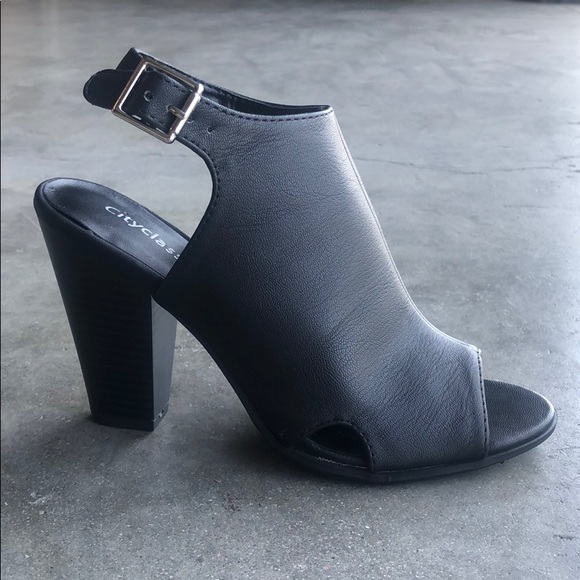 CityClassified Womens Peep Toe Ankle Booties Black - Picture 2 of 10